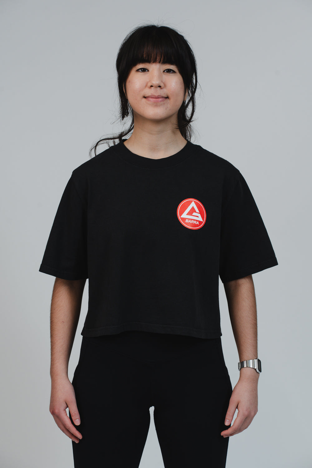 Red Shield Elite Womens Crop Tee - Black